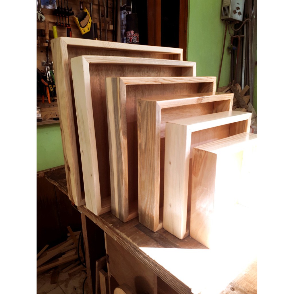 kotak kayu pinus jati belanda persegi 1 set isi 6bj. kotak hantaran unik seserahan warna serat apik.