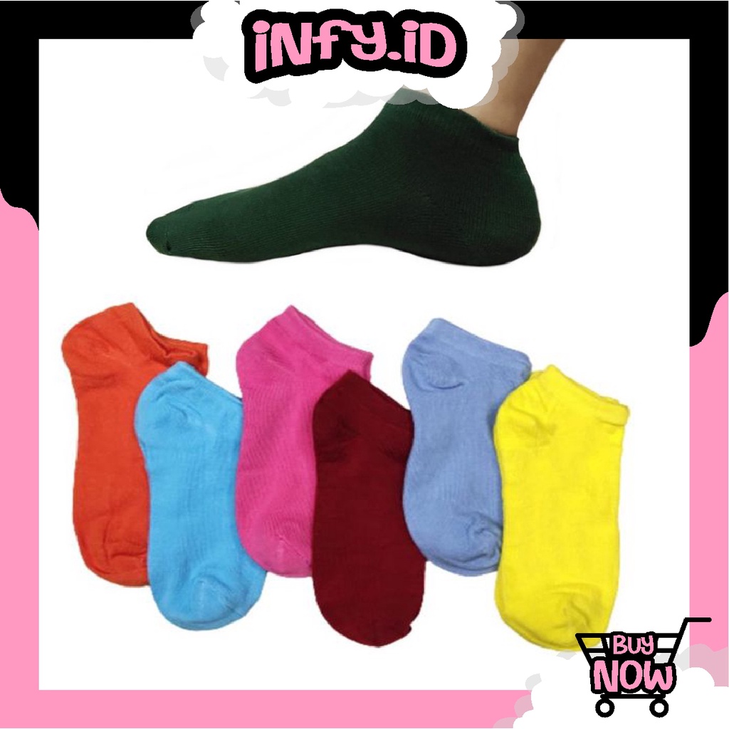 INFY - R568 KAOS KAKI MATA KAKI WARNA/Kaos kaki polos pendek