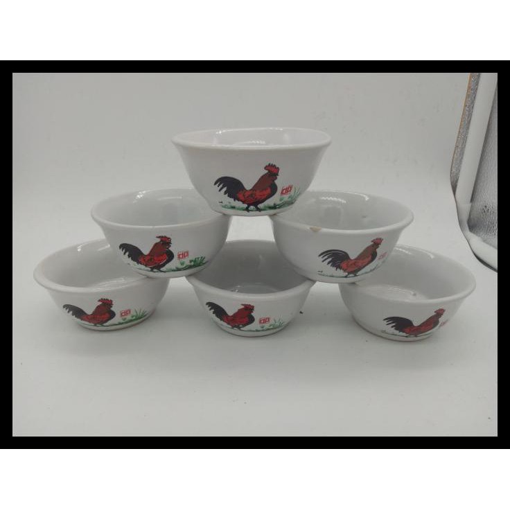 Jual Mangkok Sambal Ayam 3" Keramik Sni Ayam Jago Tempat Sambal
