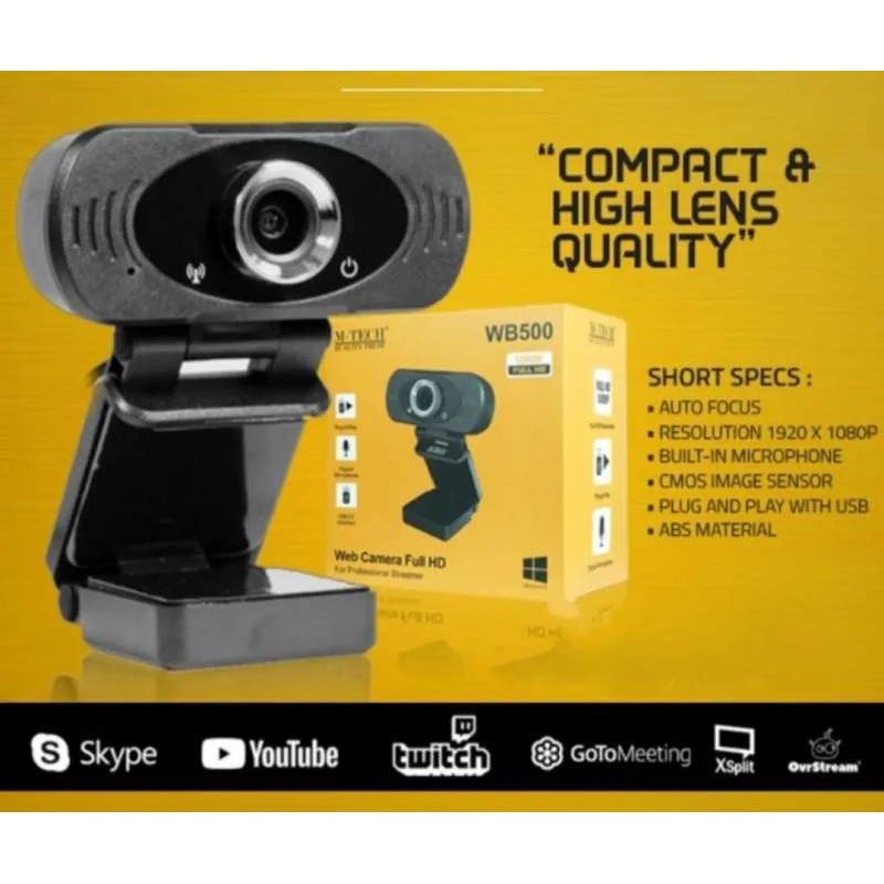 Webcam Mtech WB500 / WB-500 / WB500 1080P Full HD Webcam