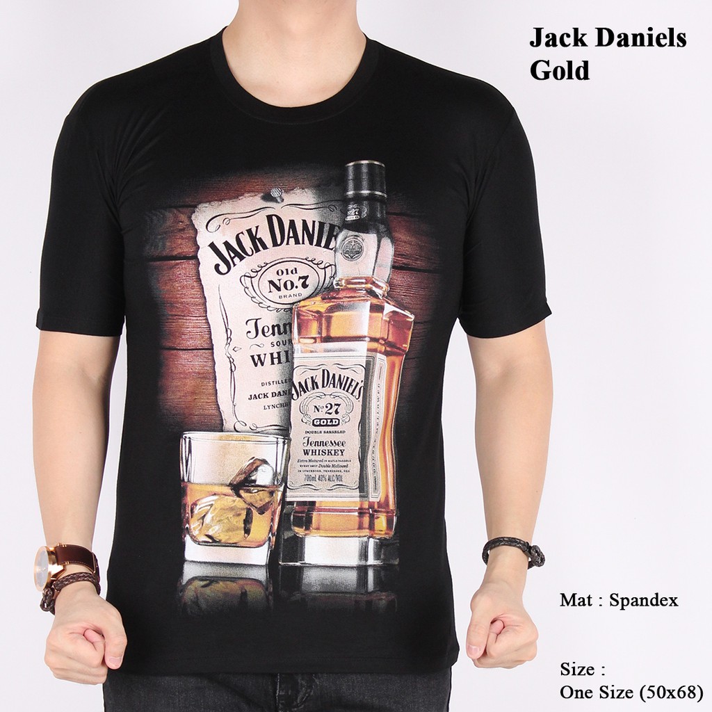 Kaos Pria Lengan Pendek Minuman Jack Daniels Gold