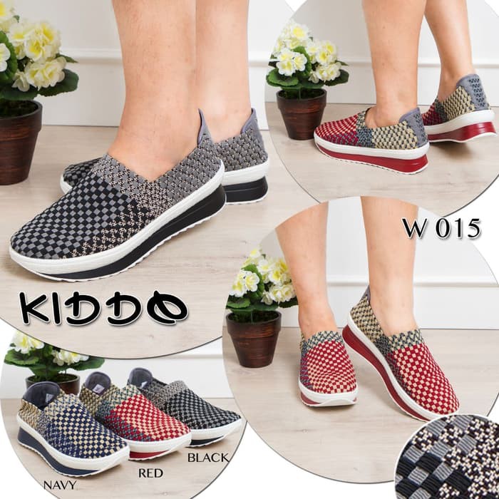 (RESTOCK) KIDDO W015 / SEPATU WANITA / SEPATU RAJUT ANYAM KIDDO