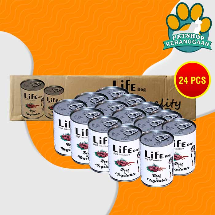 Life Dog Makanan Basah Anjing Wet Food Kaleng Dus Isi 24 PCS 375 GR