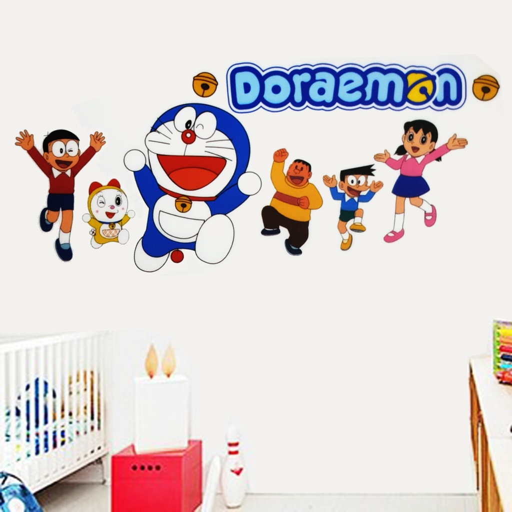 AURA - Wall Sticker Dinding Kamar - Stiker Dinding - Dekorasi Dinding Sticker Doraemon N Friends