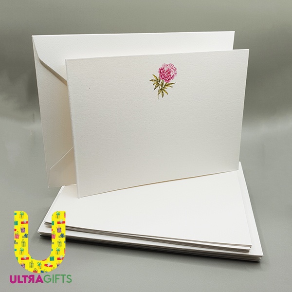 9 set kartu dan amplop ucapan kosong blank card "Peony"