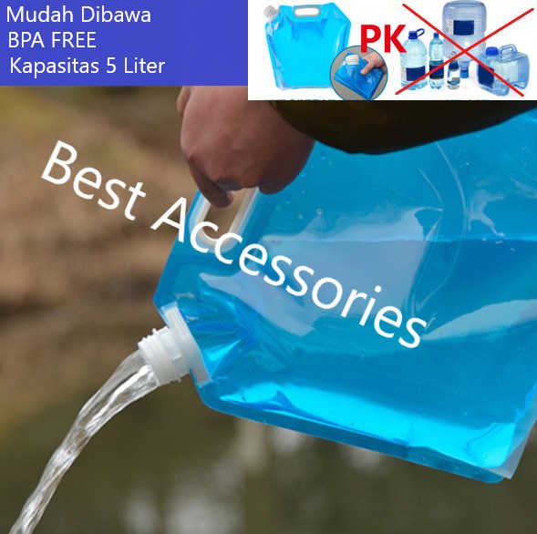 Kantong Air Minum Plastik Lipat BPA Free Dirigen Minyak Bensin O594