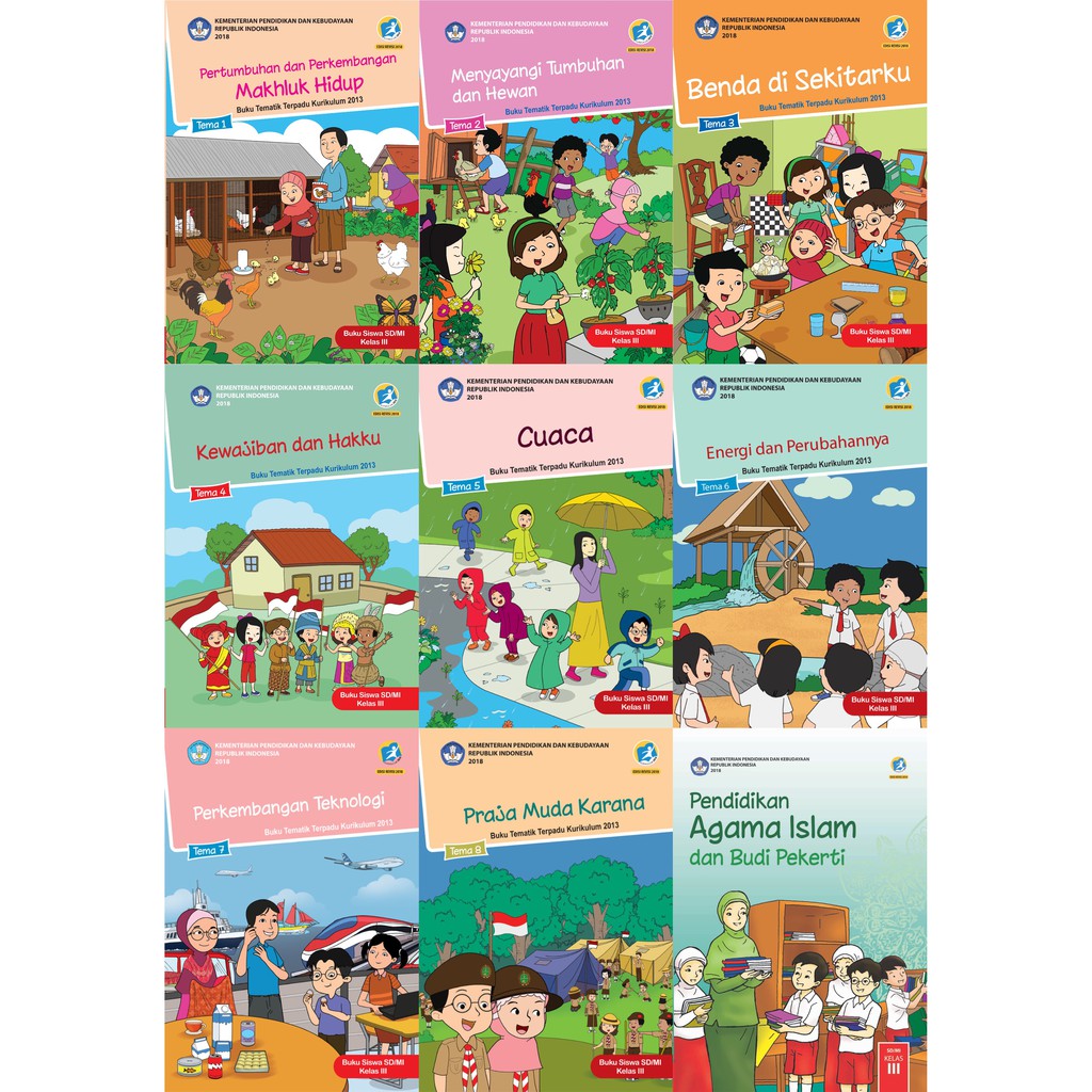 BUKU PAKET TEMATIK SD Kelas 3 Tema 1,2,3,4,5,6,7,8 Agama ...