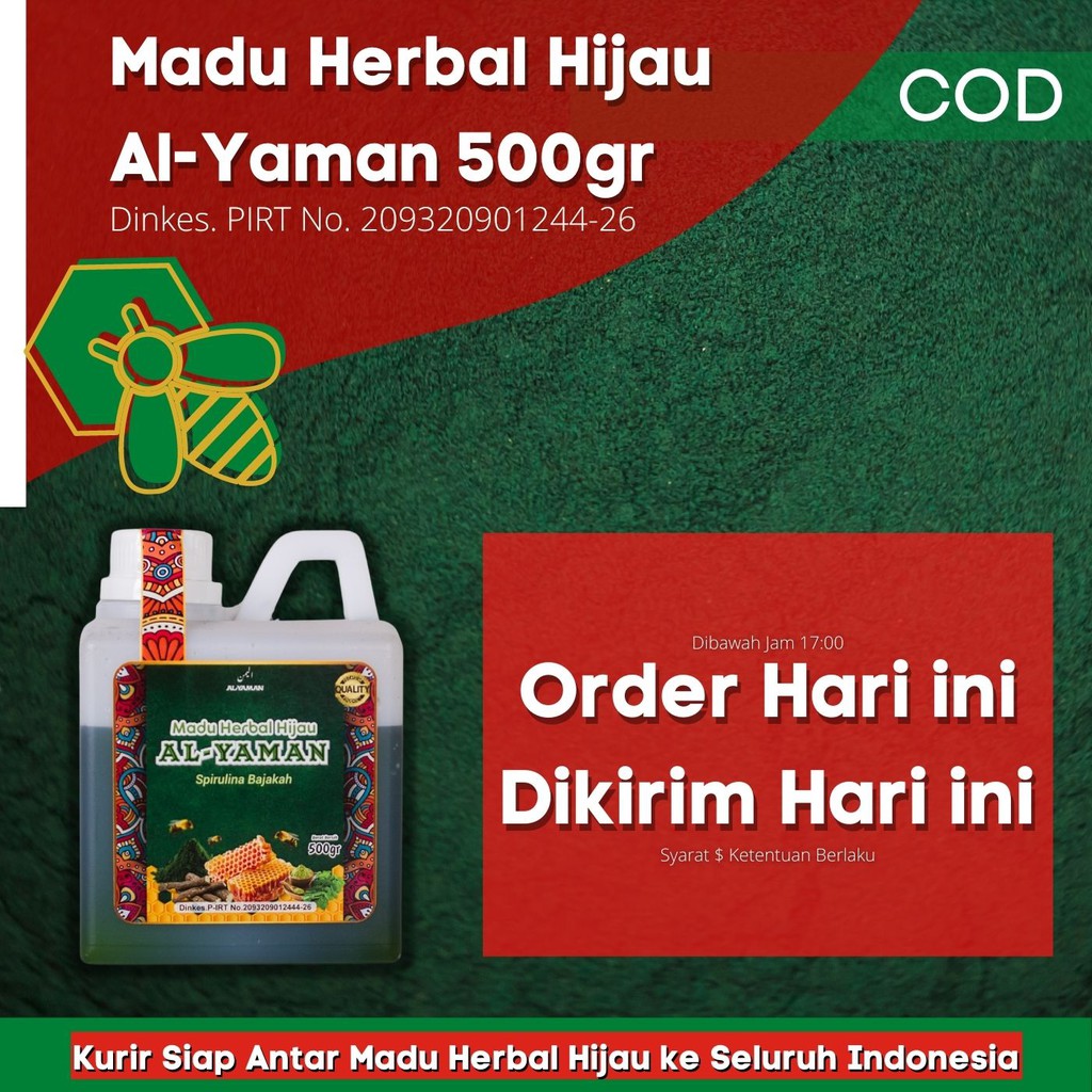 Madu herbal Hijau Herbal Spirulina Bajakah 500gram Untuk Penyakit Lambung