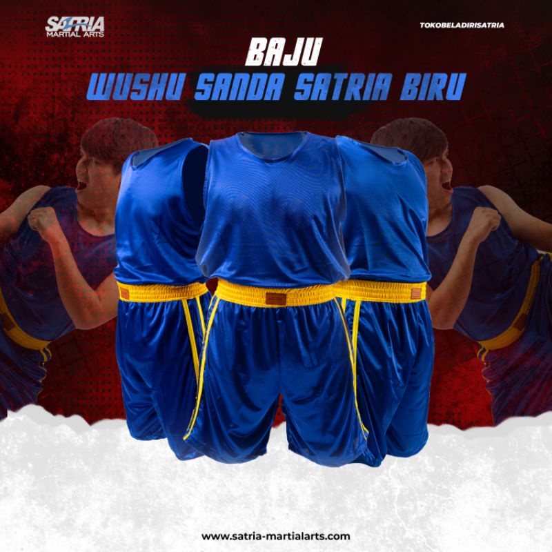 SERAGAM/BAJU WUSHU SANDA BIRU