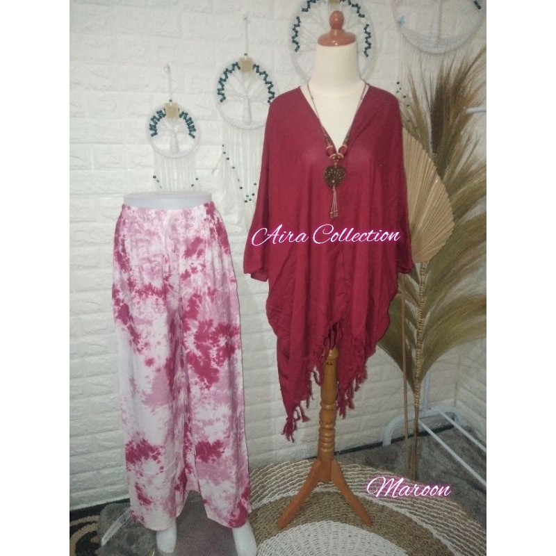 SETELAN CELANA ABSTRAK BALI / ONE SET GARDIGAN POLOS BALI