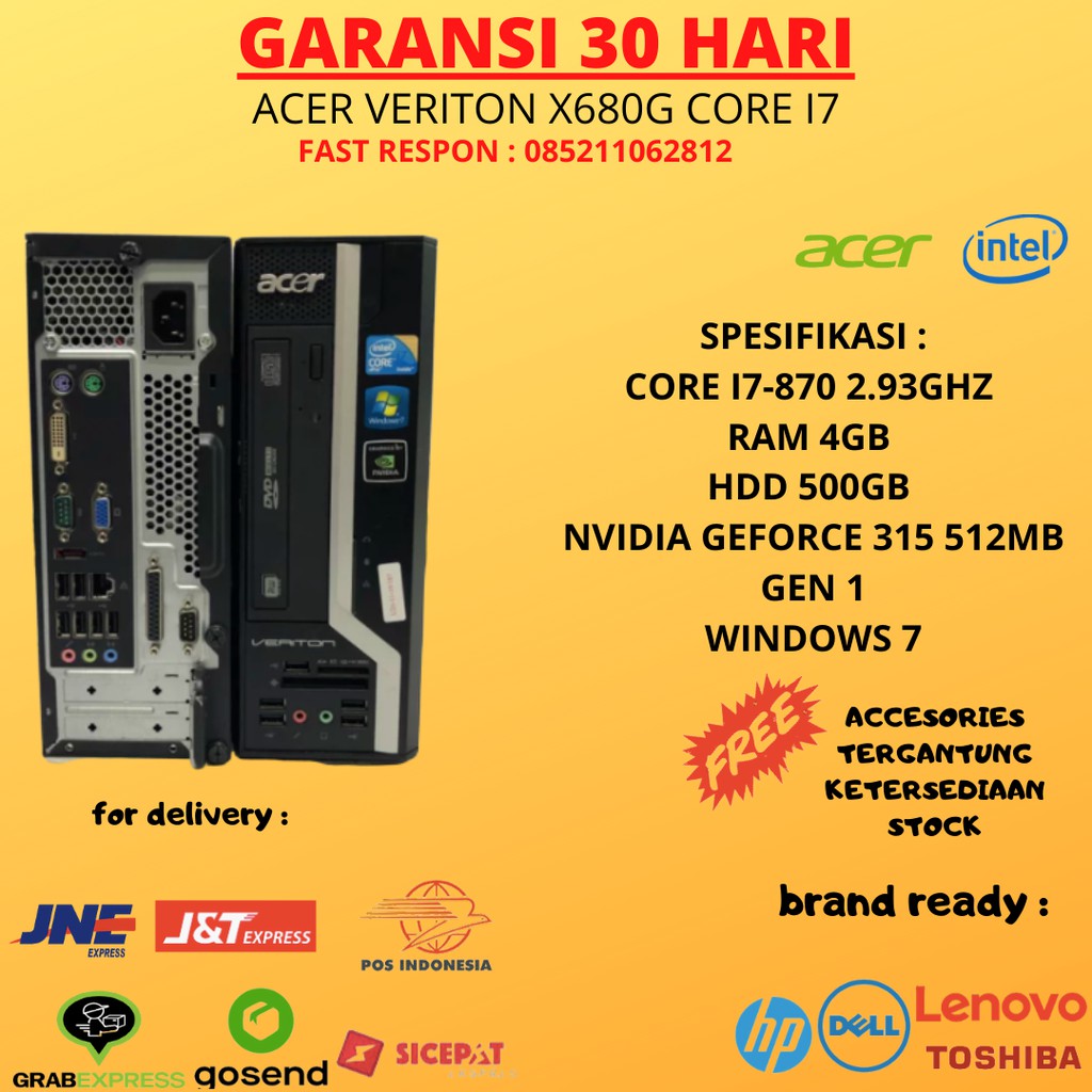 JUAL BEKAS ACER VERITON X680G SFF GEN 1 SMALL PC