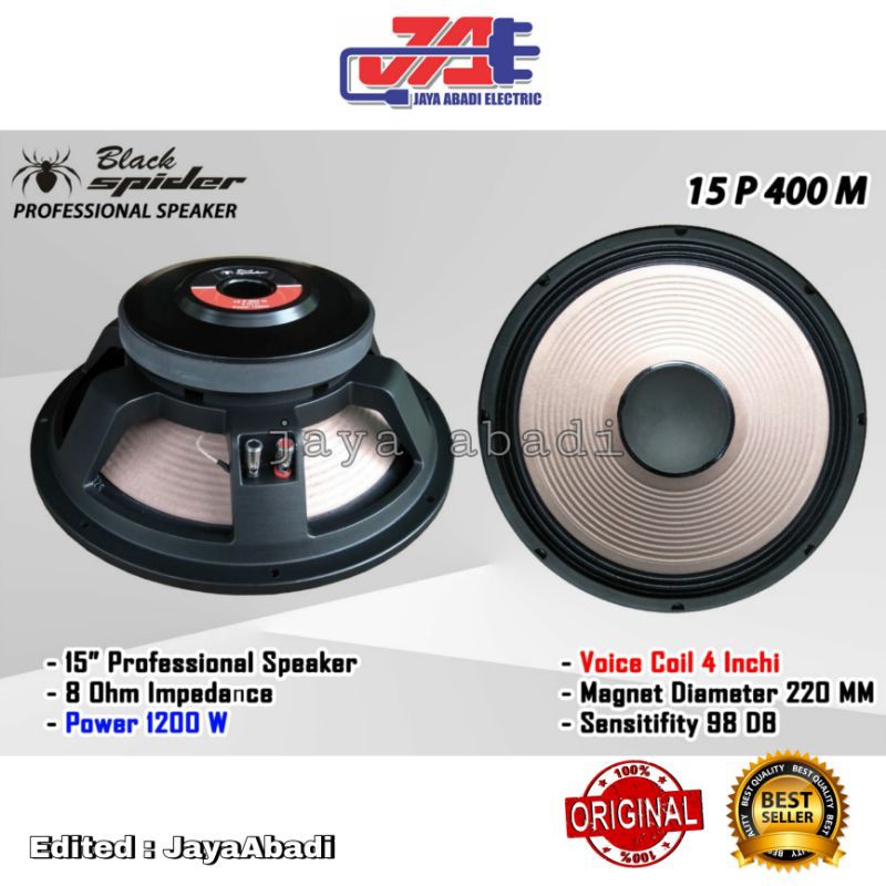 SPEAKER KOMPONEN BLACK SPIDER BS 15 P 400 ORIGINAL