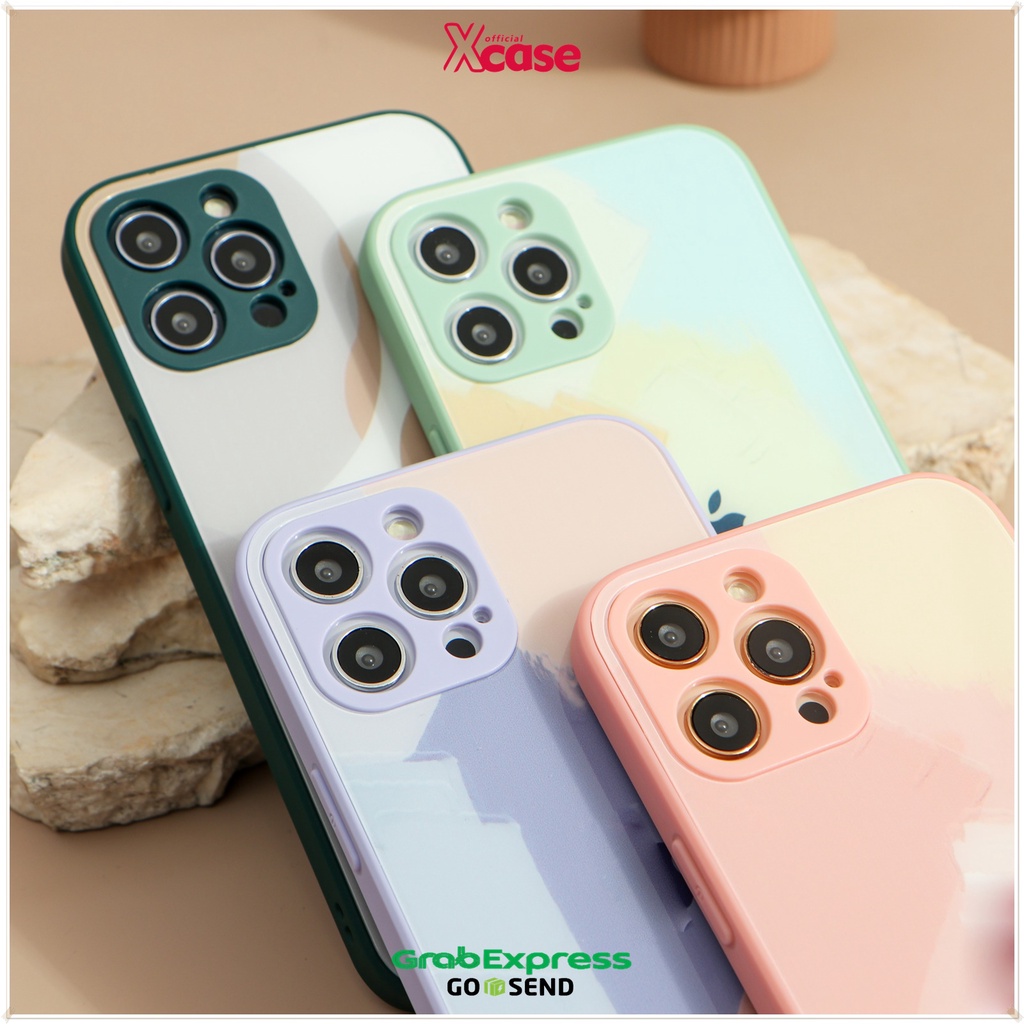Casing iPhone 6 7 8 PLUS X XR XS 11 12 MINI PRO MAX - Painted Color Soft Case Glass Full Lens Cover (1) For iPhone 6 7 8 PLUS X XR XS 11 12 MINI PRO MAX