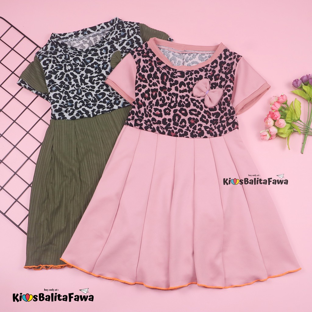 Dress Karin uk 4-5 Tahun / Baju Anak Perempuan Dres Lengan Murah Gaun Pesta Import Motif Grosir