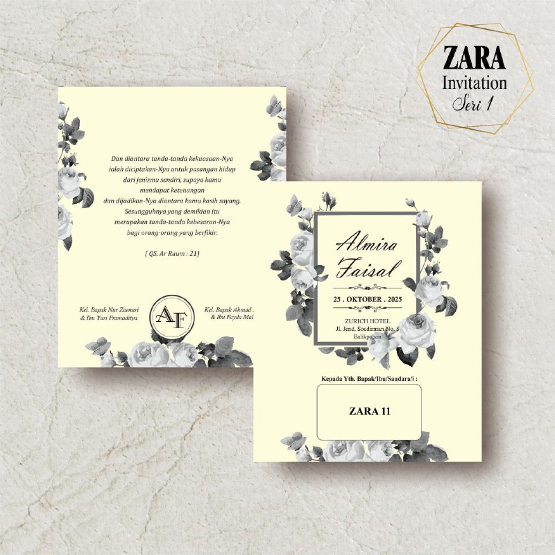 Undangan ZARA invitation