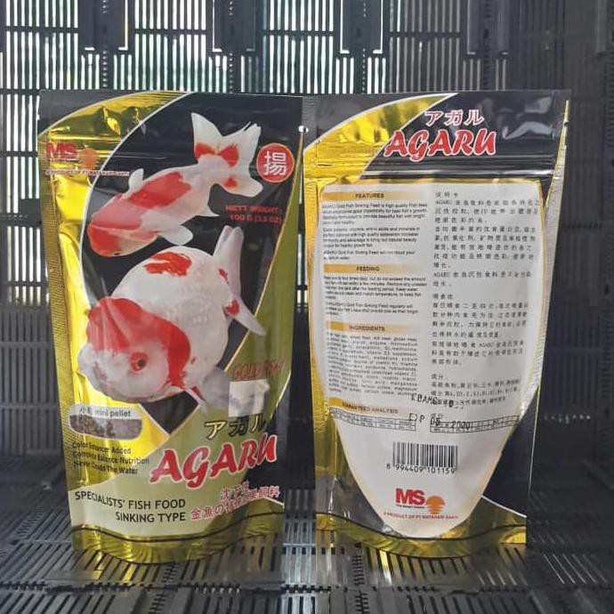 

Fish Food Makanan Pakan Ikan Hias Mas Koki Agaru Sinking Type 100 gr