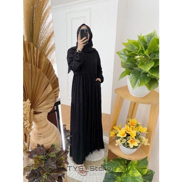 HANUM DRESS - INNER DRESS REMPEL - INNER DRESS BUSUI - INNER DRESS MAXI LENGAN PANJANG