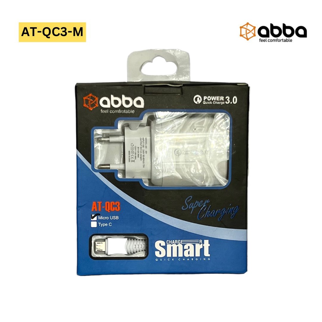 CHARGER ABBA AT-QC3 QUICK CHARGE 3.0 MIKRO USB