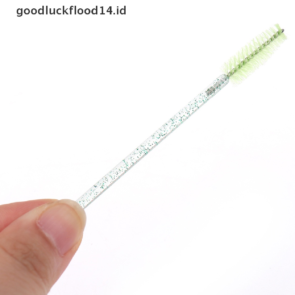 [OOID] 50pcs disposable eyelash brush with crystal rod eyebrow comb makeup brush ID
