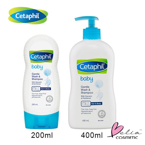 ❤ BELIA ❤ Cetaphil Baby Gentle Wash &amp; Shampoo (Hair &amp; Body) Sabun dan Sampo Bayi 230 | 400 Pump