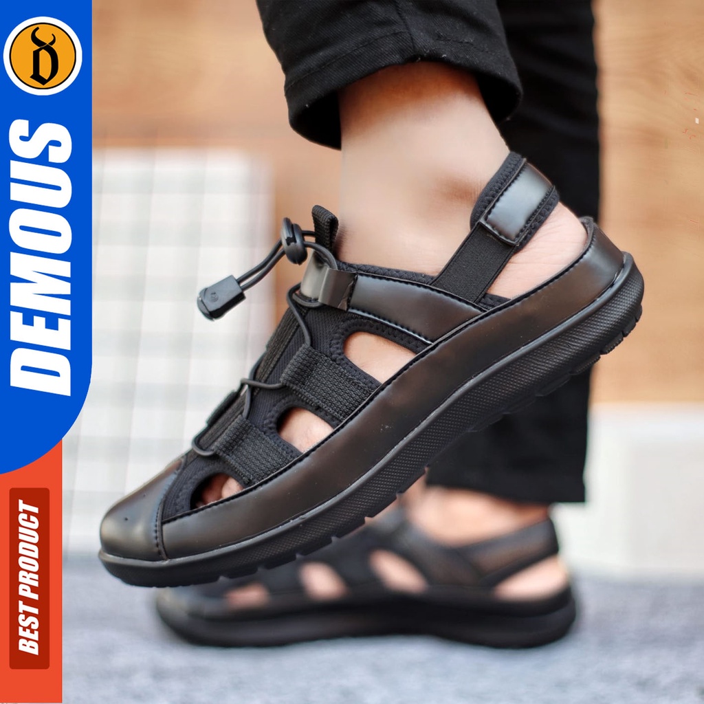 Sepatu Sendal Pria Casual Sepatu Slop Keren Kerja Outdoor Kulit Pu Original DEMOUS LEXA