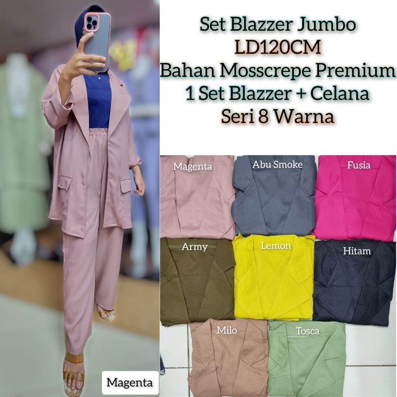 One Set Setelan blazer Wanita Jumbo