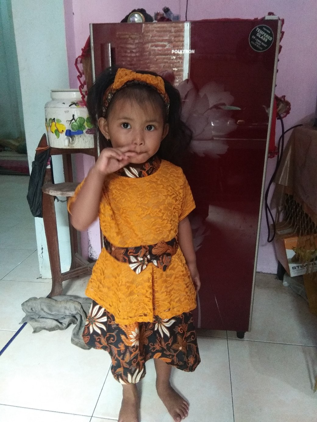 Setelan Brokat Kebaya Anak Peplum Maudy / Kebaya Batik Anak Lucu / Baju Kondangan Anak