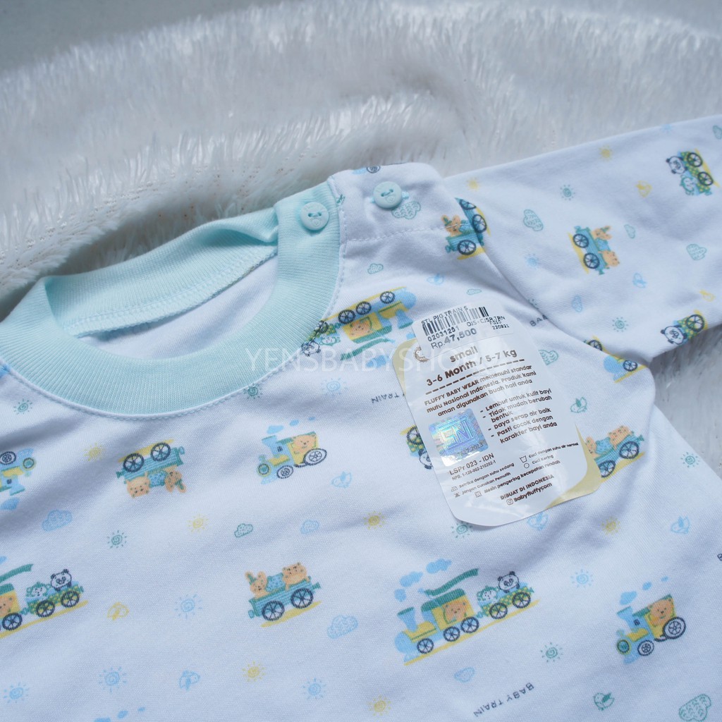 FLUFFY Setelan Panjang Baby - Motif Train