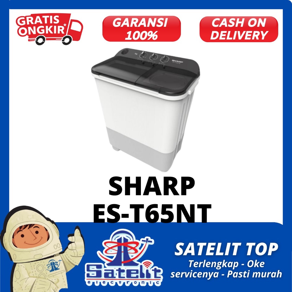 MESIN CUCI / WASHING MACHINE / ALAT CUCI PAKAIAN  2 TABUNG SHARP ES-T65NT