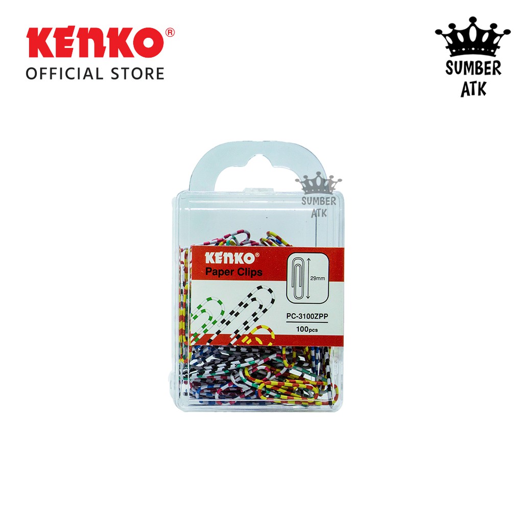 

Paper Clip KENKO PC-3100ZPP ZEBRA / Penjepit Kertas Warna Warni ( isi 100 PCS ) - 1 Set