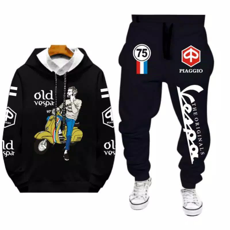 BII SET HOODIE VESPA / PAKAIAN PRIA / SETELAN PRIA / TRAINING SET PRIA