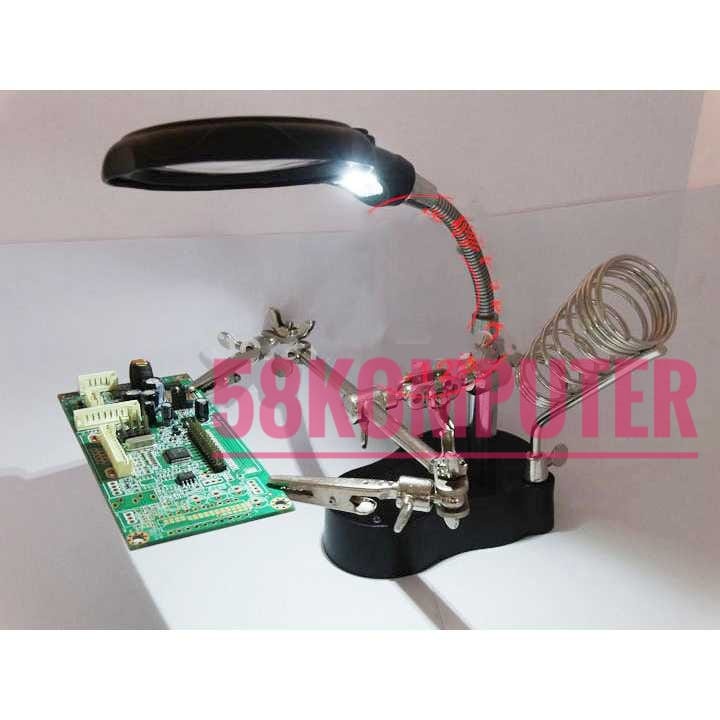 Alat Pegangan Solder MG16129-C Murah Pegangan Solder Pcb Helping Hand Kaca Pembesar Led Alat Bantu Pegangan Solder Pcb Helping Hand Kaca Pembesar Led Penjepit Pcb Solder Kaca Pembesar 3.5x 12x Lampu LED