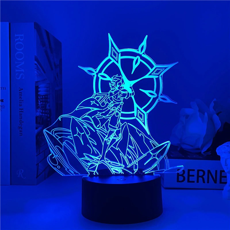 genshin impact LAMPU LED PURINSU ANIME LIGHT MOOD HIAS KAMAR FIGURE RGB TIDUR AKRILIK ACRYLIC TOKYO 
