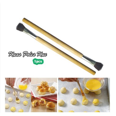 kuas kue nastar 2.5 cm / kuas kue / Pengoles Kue / Kuas Kue Bulu Halus / Kuas kue pengoles kuning