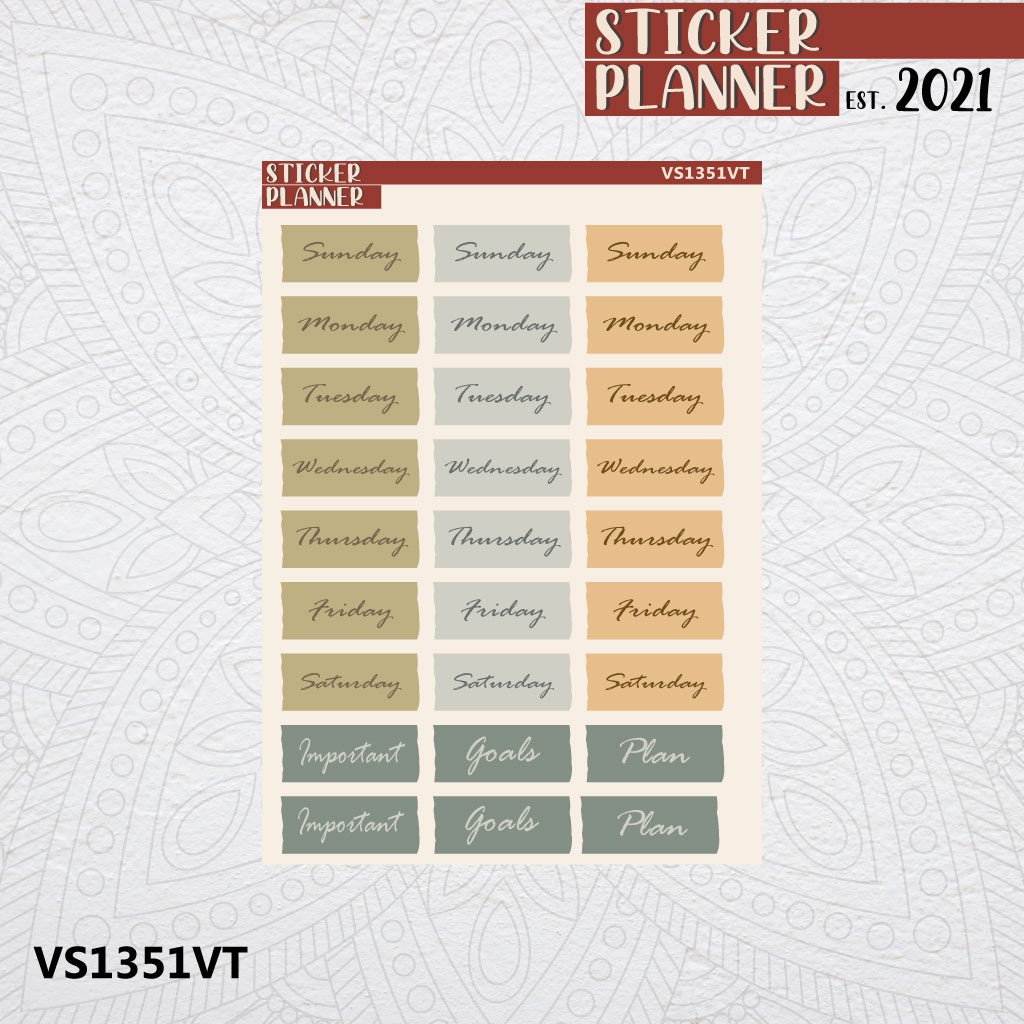 

Vintage Weekly Label Sticker Planner | Sticker Sheet, Bujo, Scrapbook, Journal, Aesthetic, Deco