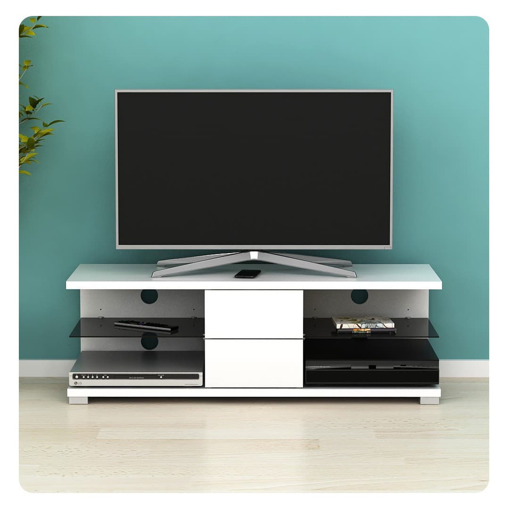 LVUP - JOHN TV Meja TV / Rak TV Putih Glossy WHITE GLOSSY