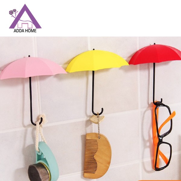 Adda Home - Set 3pcs - Hanger Gantungan Mini Kunci Pakaian Serbaguna Motif Payung Tanpa Paku