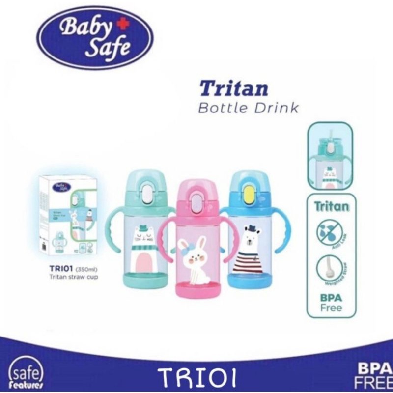 Baby Safe Tritan Straw Cup 350 ml (TRI01)/Botol Minum Bayi Anak