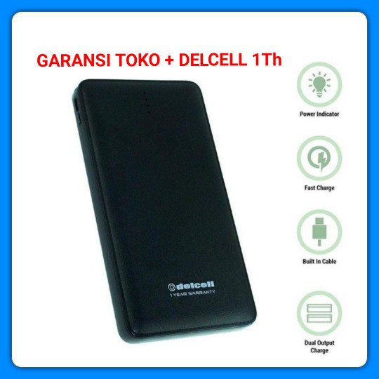 DELCELL NOTE POWERBANK 10500 MAH GARANSI RESMI - Navy