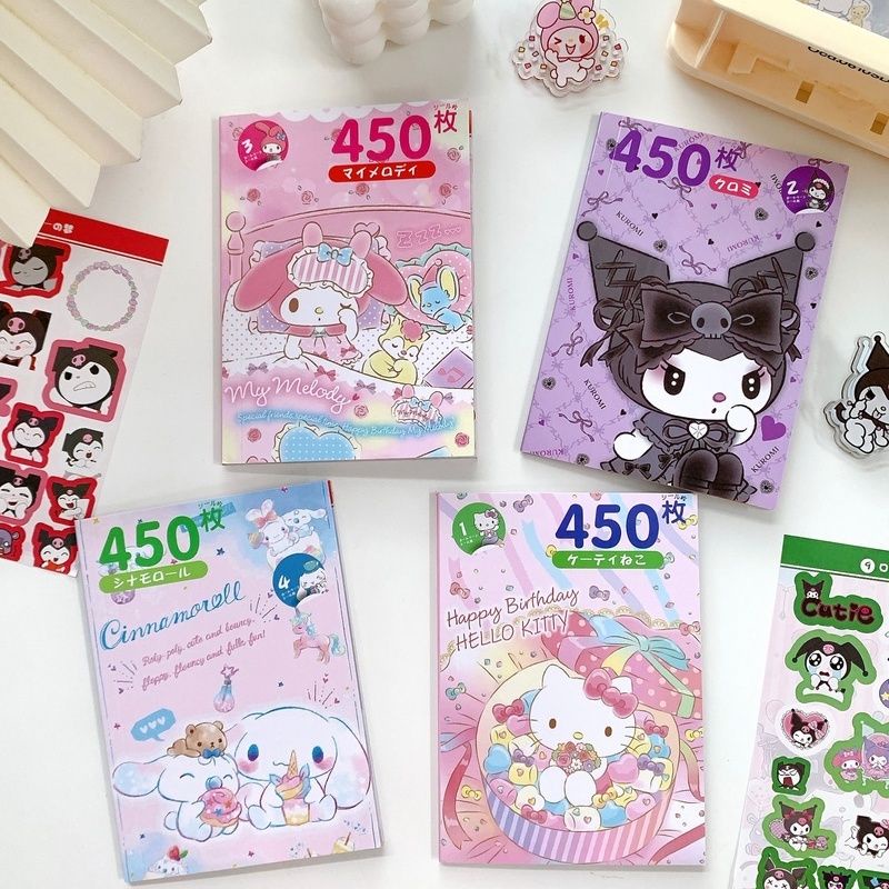 

450 stiker book sanrio hello kitty melody Cinnamonrol kuromi
