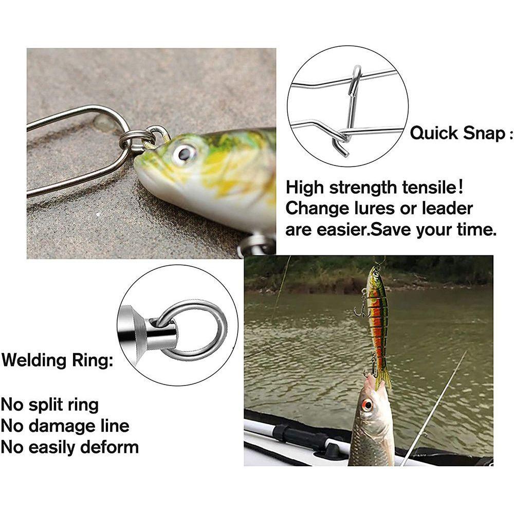 Top 25Pcs Aksesoris Memancing Bantalan Rolling Putar Memancing Gesper Pin Fishhook Lure Swivels Tackle Stainless Steel Snap