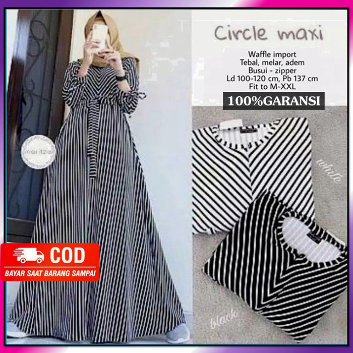Gamis Dress Circle Maritza Wanita Busui Jumbo Salur Import Premium Kekinian Terbaru