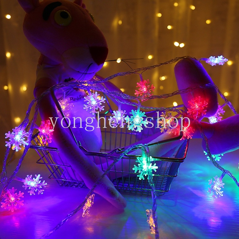 Lampu String LED 2 / 3M Bentuk Snowflake Untuk Dekorasi Pohon Natal