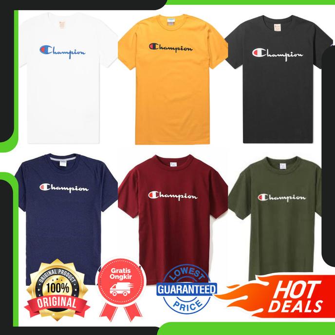Promo Kaos Champion Script Tee Japan Market Baju Pria 100% Original