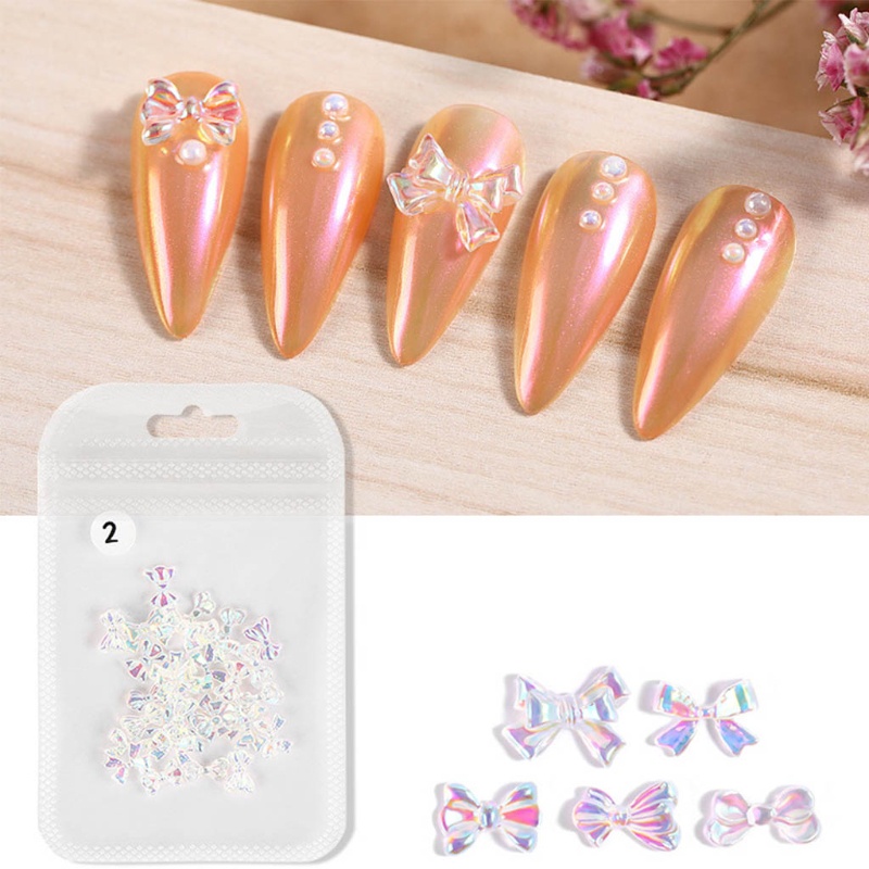 Siy 30pcs Pita Kupukupu 3d Bahan Resin Untuk Dekorasi Nail Art Charms