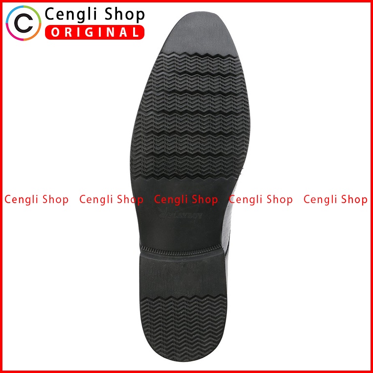 SEPATU PLAYBOY ORIGINAL PANTOFEL KULIT FORMAL PRIA TERBARU HITAM PL06