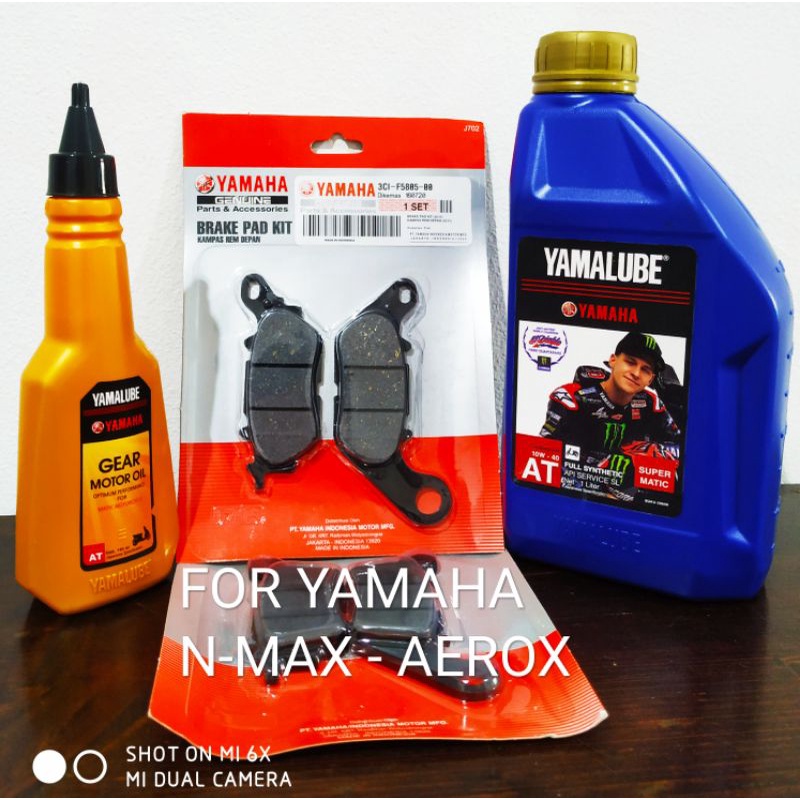 SALE!!! PAKET OLI YAMALUBE SUPER MATIC 1L + YAMALUBE GEAR 140ML + 1 SET BRAKEPAD NMAX