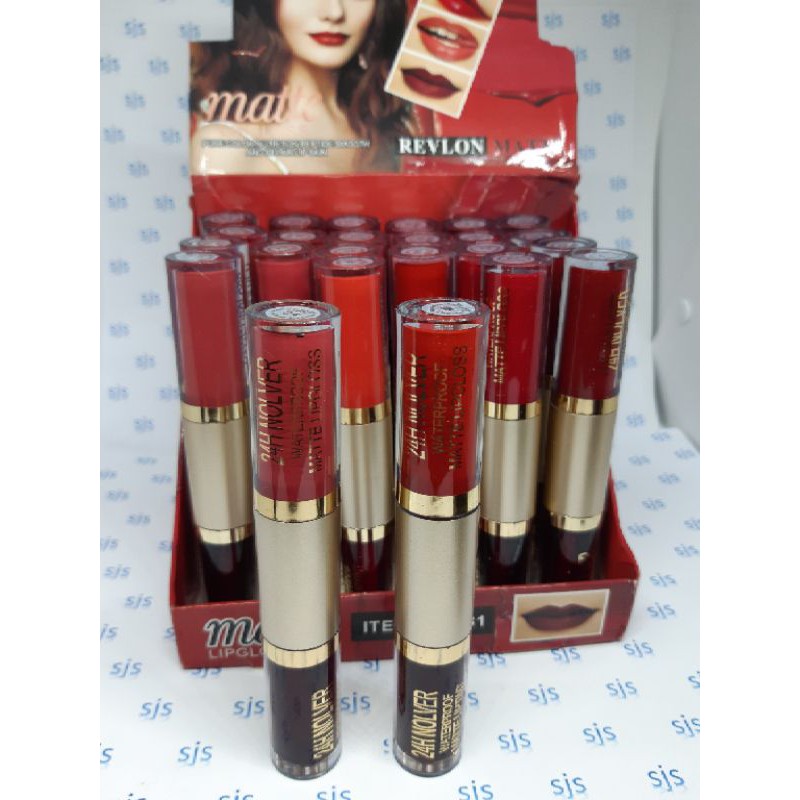 (ecer) LIP TINT + LIP CREM REVLON 2 IN 1 LIP CREM + LIP TINT VELVET LIP GLOS