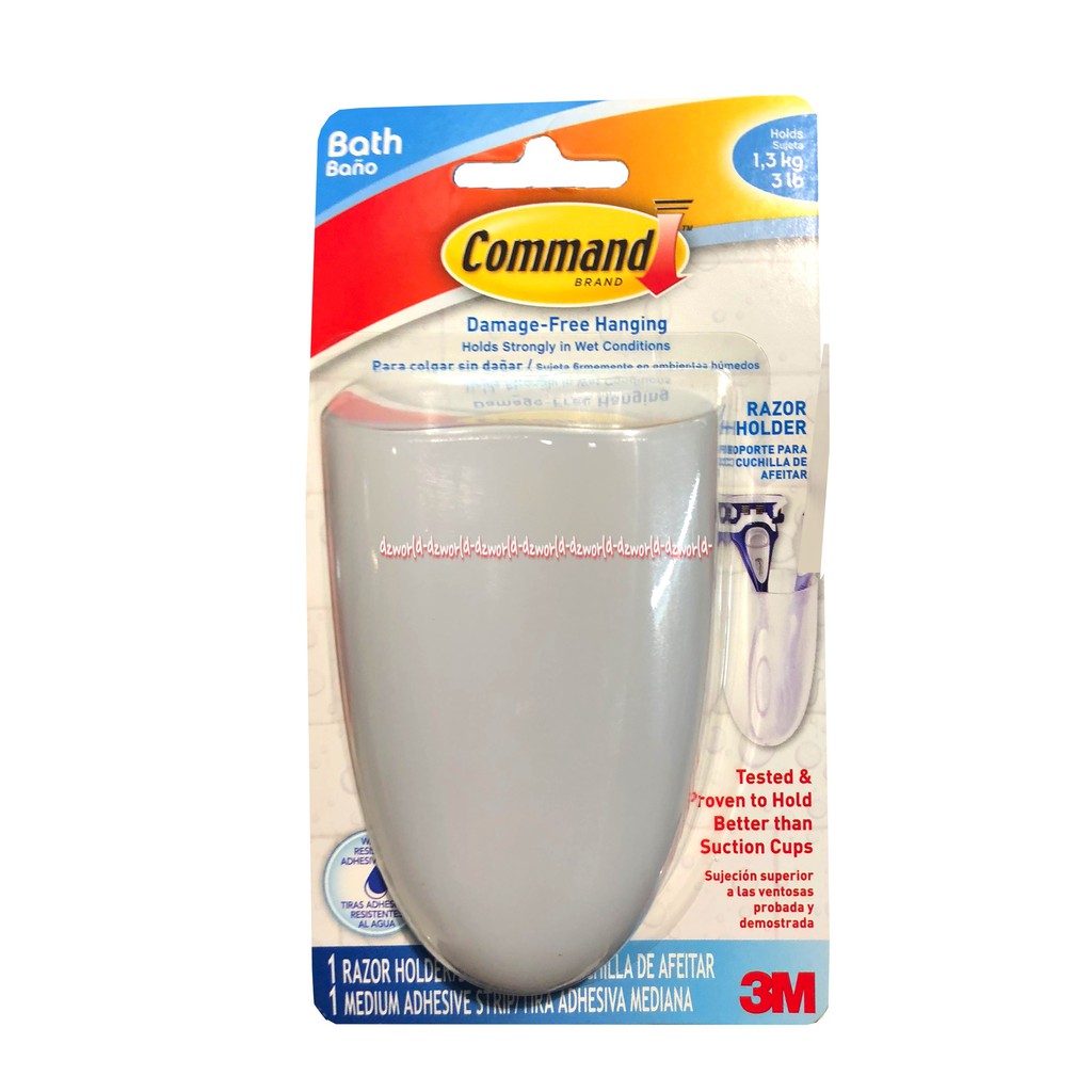 Command 3M Razor Holder Water Resistant Strips Tempat Gantungan Pisau Cukur