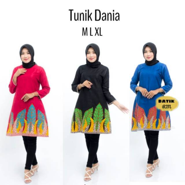 Tunik dania daun pisang motif kekinian dan trendy